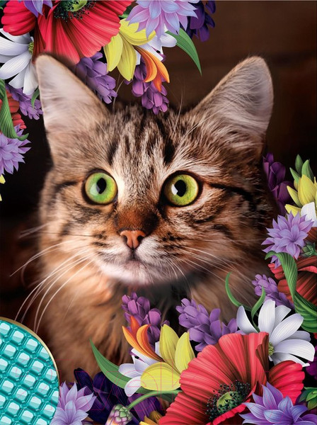 Изображение товара Набор алмазной вышивки Школа талантов Кот в цветах / 5099345