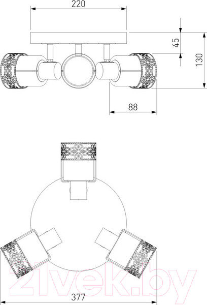 Изображение товара Спот Евросвет Silvia 20026/3 (белый/золото)