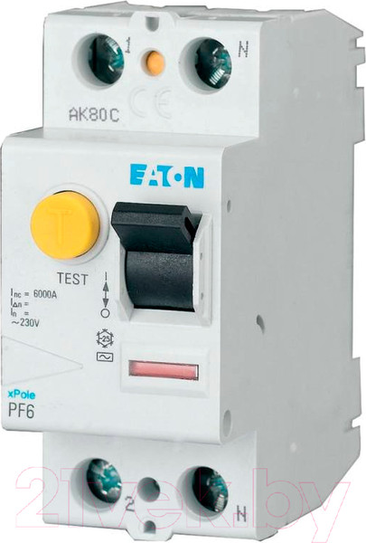 Изображение товара Устройство защитного отключения Eaton PF6 2P 40A 300мА 2М / 286498