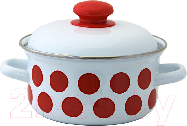 Изображение товара Кастрюля Лысьвенские эмали Горох красный С-1510 АП2/4