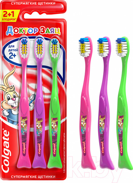 Изображение товара Набор зубных щеток Colgate Для детей 2+ (3шт)