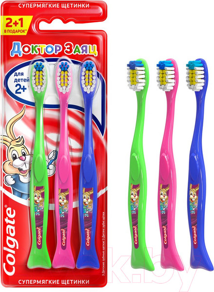 Изображение товара Набор зубных щеток Colgate Для детей 2+ (3шт)