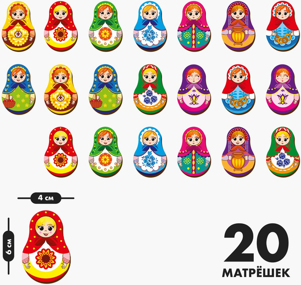 Изображение товара Настольная игра Лесная мастерская Мемори. Матрешки / 9145029
