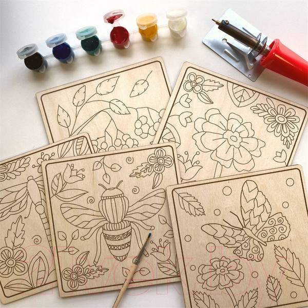 Изображение товара Набор досок для выжигания Раскрась и подари Краски природы / DR-1066
