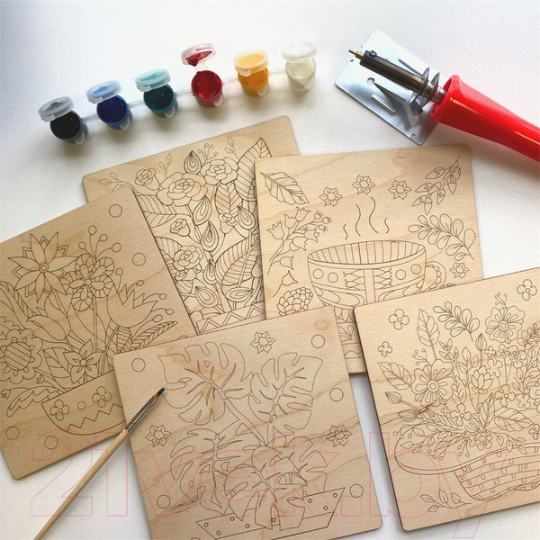 Изображение товара Набор досок для выжигания Раскрась и подари Подарок для мамы / DR-1068