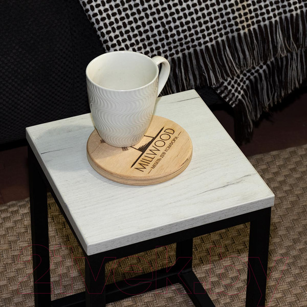 Изображение товара Стойка для цветов Millwood 25x25x35 (дуб белый Craft/металл черный)