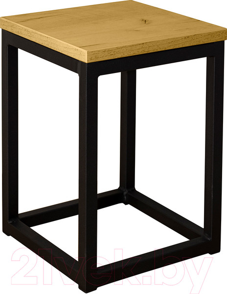 Изображение товара Стойка для цветов Millwood 25x25x35 (дуб золотой Craft/металл черный)