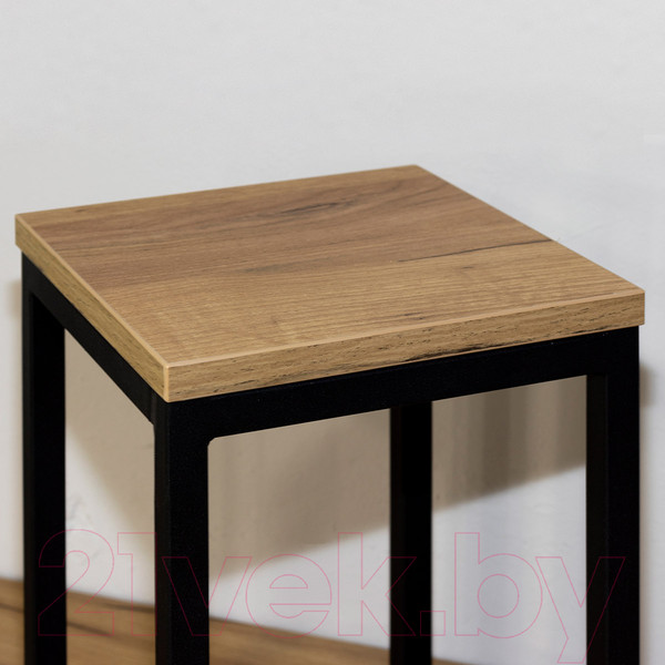 Изображение товара Стойка для цветов Millwood 25x25x35 (дуб золотой Craft/металл черный)