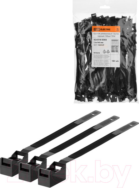 Изображение товара Стяжка для кабеля TDM 7.6x165 / SQ0516-0303 (100шт, черный)