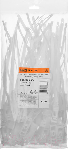 Изображение товара Стяжка для кабеля TDM 7.6x285 / SQ0516-0304 (50шт, белый)