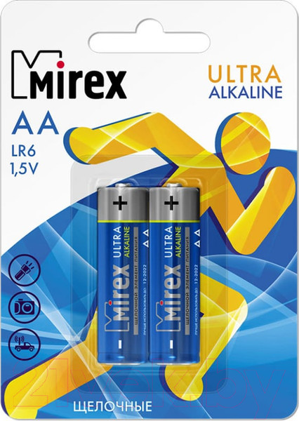 Комплект батареек Mirex AA LR6 / 23702-LR6-E2 (2шт)