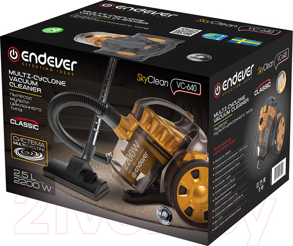 Изображение товара Пылесос Endever SkyClean VC-640 (светло-оранжевый/серый)