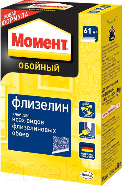 Изображение товара Клей для обоев Момент Флизелин (470г)
