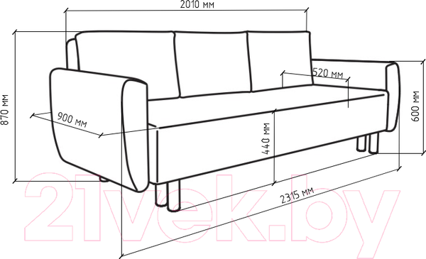 Изображение товара Диван Mio Tesoro Тулисия (синий)