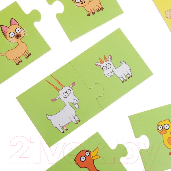 Изображение товара Развивающая игра Синий трактор Парные пазлы. Кто чей малыш? / 7815735