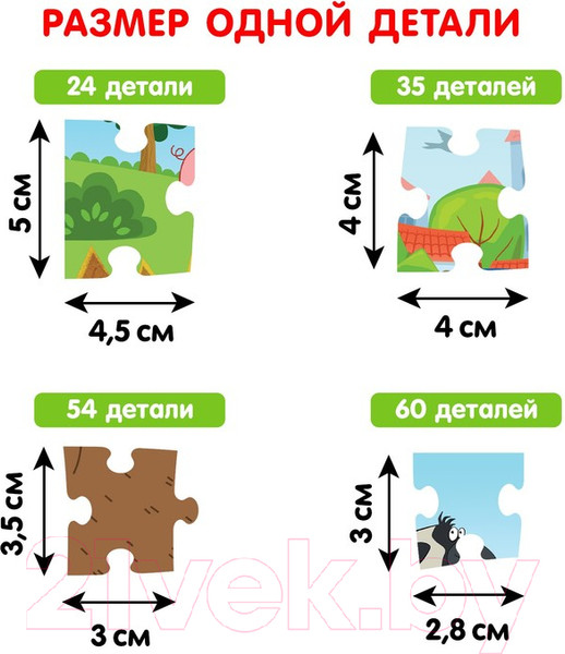 Изображение товара Набор пазлов Синий трактор 4 в 1 / 7774664