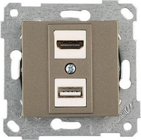 Изображение товара Розетка Mutlusan Rita HDMI + USB Type-A 2200-459-0186 (антрацит)