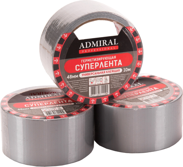 Изображение товара Скотч армированный Admiral Суперлента 48ммx10мx160мкм Герметизирующий универсальный (серый)