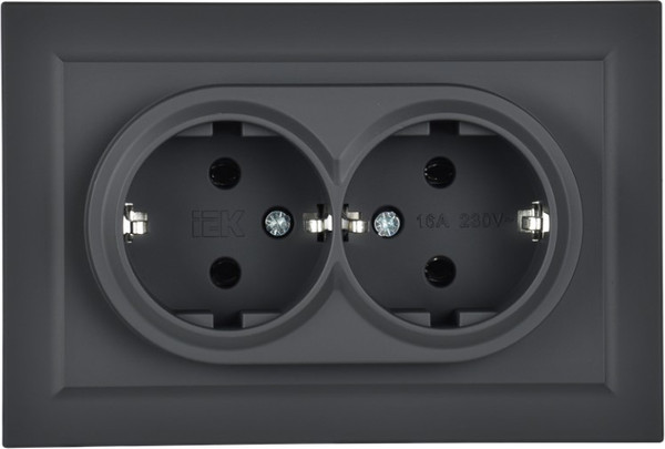Изображение товара Розетка IEK Brite BR-R21-16-K53-F (графит)
