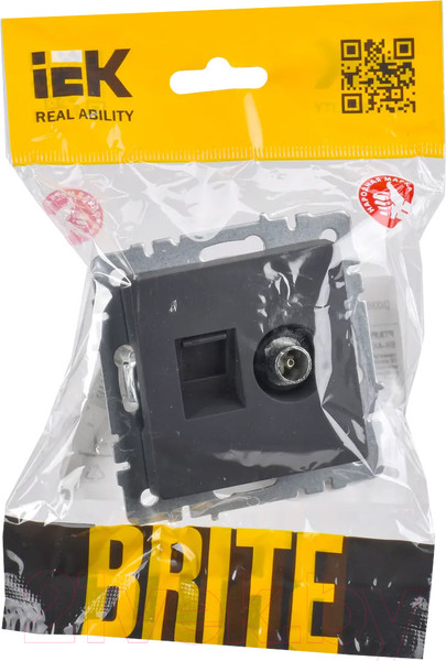 Изображение товара Розетка IEK Brite BR-AK20-1-K53 (графит)