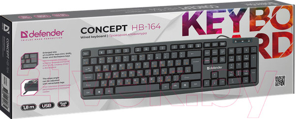 Изображение товара Клавиатура Defender Concept HB-164 / 45164 (черный)