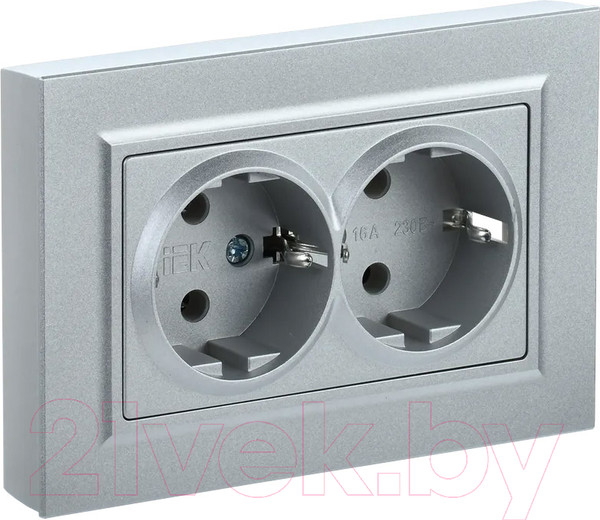 Изображение товара Розетка IEK Brite BR-R24-16-K46-F (сталь)