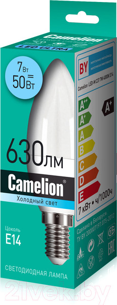 Изображение товара Лампа Camelion LEDRB/7-C35/840/E14 / 15054