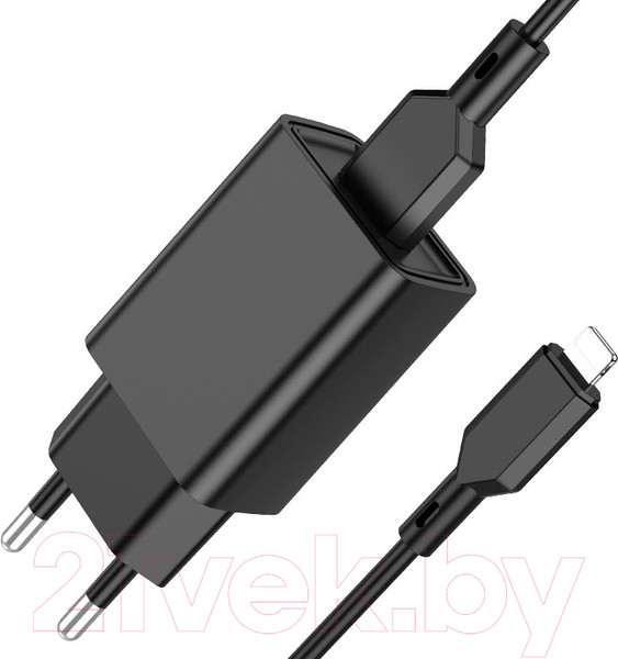 Изображение товара Зарядное устройство сетевое Borofone BA68A Glacier + кабель AM-8pin Lightning (1м, черный)