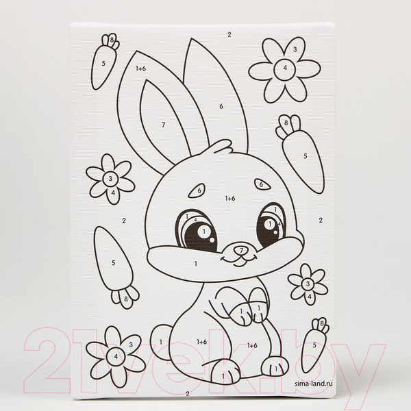 Изображение товара Картина по номерам Школа талантов Зайка с морковками / 9071312