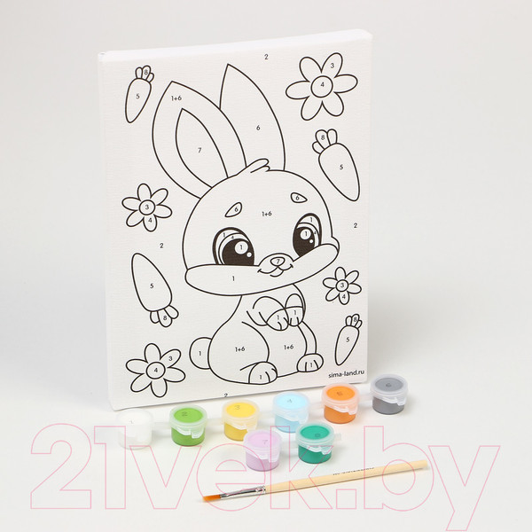 Изображение товара Картина по номерам Школа талантов Зайка с морковками / 9071312