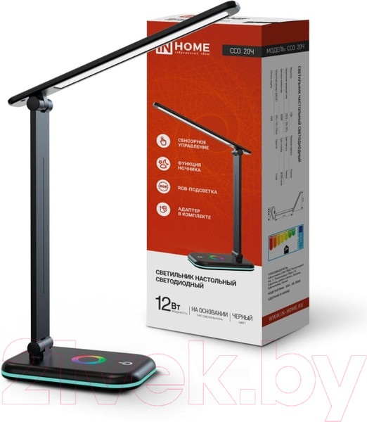 Изображение товара Настольная лампа INhome ССО 20Ч 12Вт 640Лм / 4690612041100 (черный)