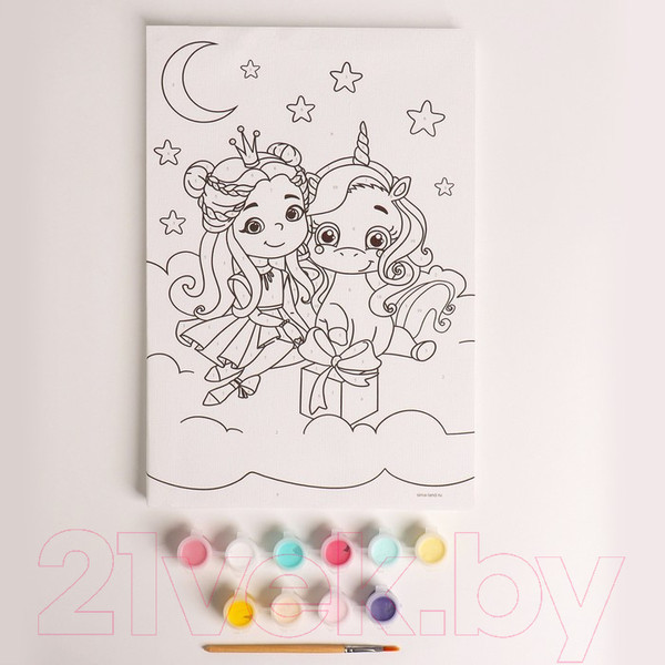 Изображение товара Картина по номерам Школа талантов Принцесса с единорогом / 4971856