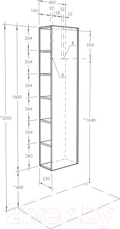 Изображение товара Шкаф-пенал для ванной Акватон Сканди (1A253403SD010)