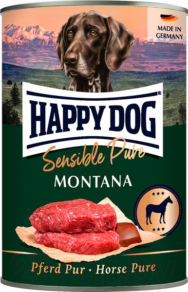 Изображение товара Влажный корм для собак Happy Dog Sensible Pure Montana Конина / 61074 (800г)