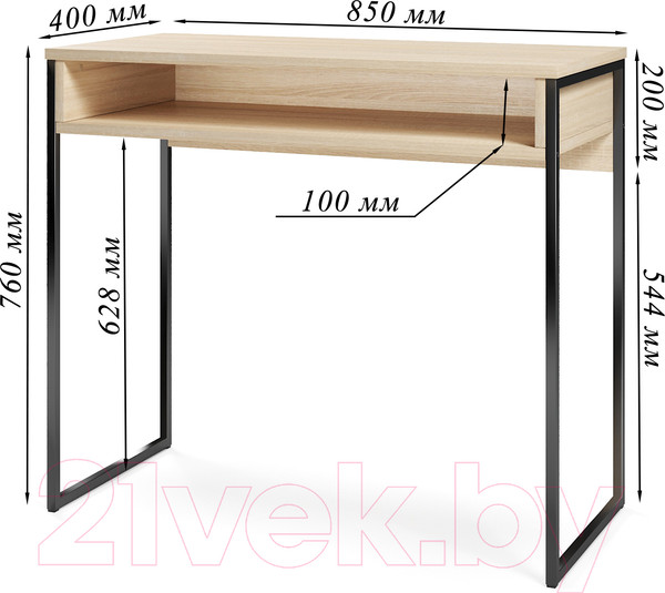 Изображение товара Письменный стол Soma СПМ-4 Metal (дуб сонома/черный)