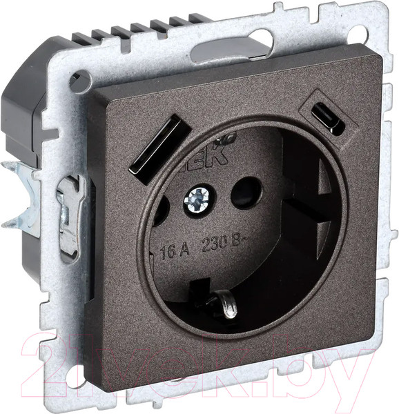 Изображение товара Розетка IEK Brite BR-R14-16-U22-018-K45 (темная бронза)