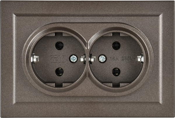 Изображение товара Розетка IEK Brite BR-R21-16-K45-F (темная бронза)
