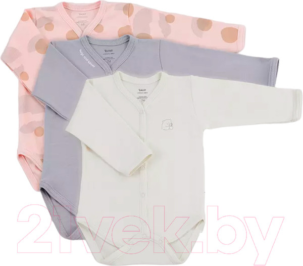 Изображение товара Набор боди для малышей Rant Три-О Hugs And Kisses Girls / 7172-74 (3шт)