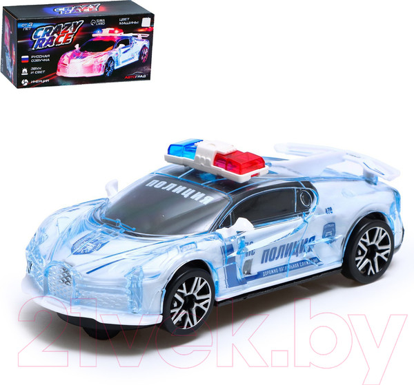 Изображение товара Автомобиль игрушечный Автоград Crazy race, полиция / 7667649 (белый)