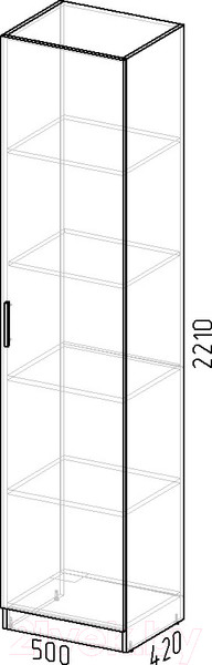 Изображение товара Шкаф-пенал Интермебель Марсель 420 / МР-01-B2 (графит софт)