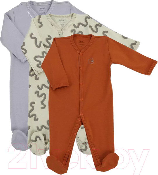 Изображение товара Набор боди для малышей Rant Три-О Hugs And Kisses Boys / 1172-68 (3шт)