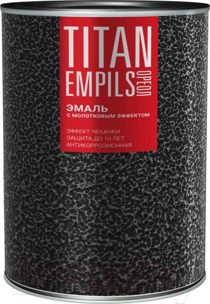 Изображение товара Эмаль Titan Empils Ореол Алкидно-стирольная с молотковым эффектом 4605365083390 (800г, черный)