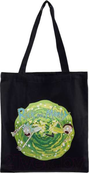 Изображение товара Сумка-шоппер Эксмо Рик и Морти / 9785041188092 (черный)