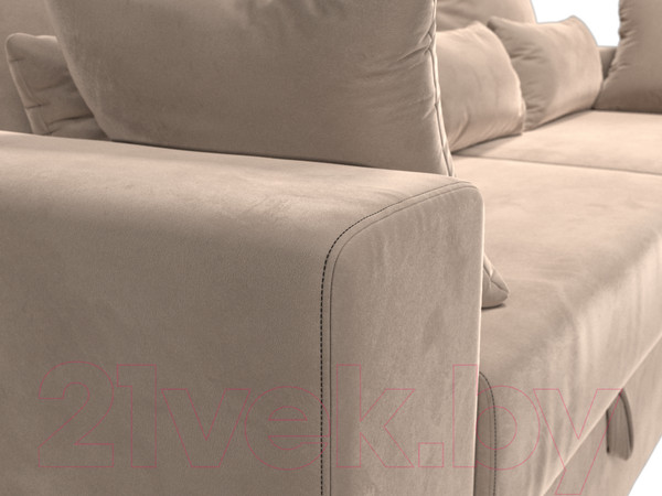 Изображение товара Диван Лига Диванов Майами 128 (велюр бежевый)