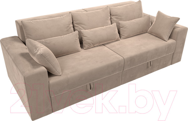 Изображение товара Диван Лига Диванов Майами 128 (велюр бежевый)