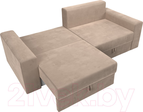 Изображение товара Диван Лига Диванов Майами 128 (велюр бежевый)