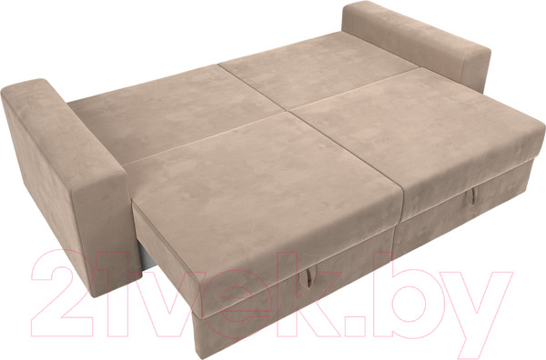 Изображение товара Диван Лига Диванов Майами 128 (велюр бежевый)