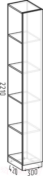 Изображение товара Стеллаж Интермебель Марсель 420 / МР-13-B2 (графит софт)