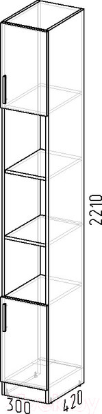 Изображение товара Стеллаж Интермебель Марсель 420 / МР-14-B2 (графит софт)