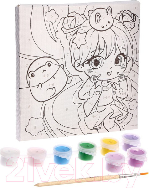 Изображение товара Картина по номерам Школа талантов Зеленоглазая девочка / 9472191